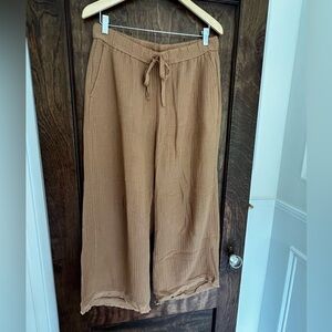 Eileen Fisher Organic Cotton Wide Leg Gauze Pants